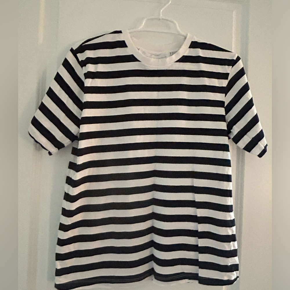 ⤵️ VICTORIA BECKHAM • Black & White Stripe T-Shirt • M/L •